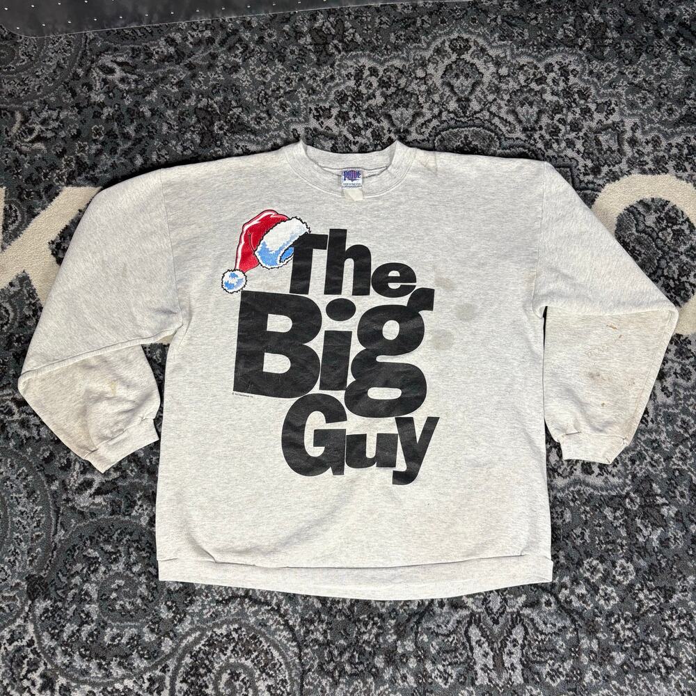 Vintage Sun Sportswear Christmas‎ Jumper Men Sz XL Grey Sweatshirt Santa 90s